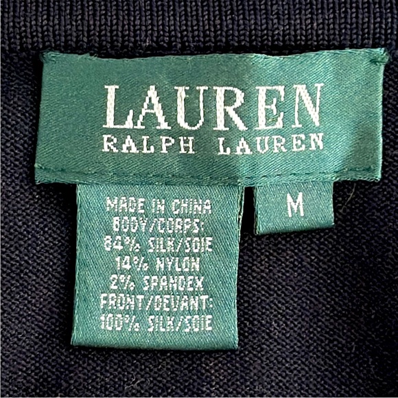 Lauren by Ralph Lauren Micro Polka Dot Cardigan Medium - Picture 6 of 10